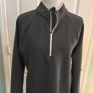 Talbots Black and White Quarter-Zip Sweatshirt